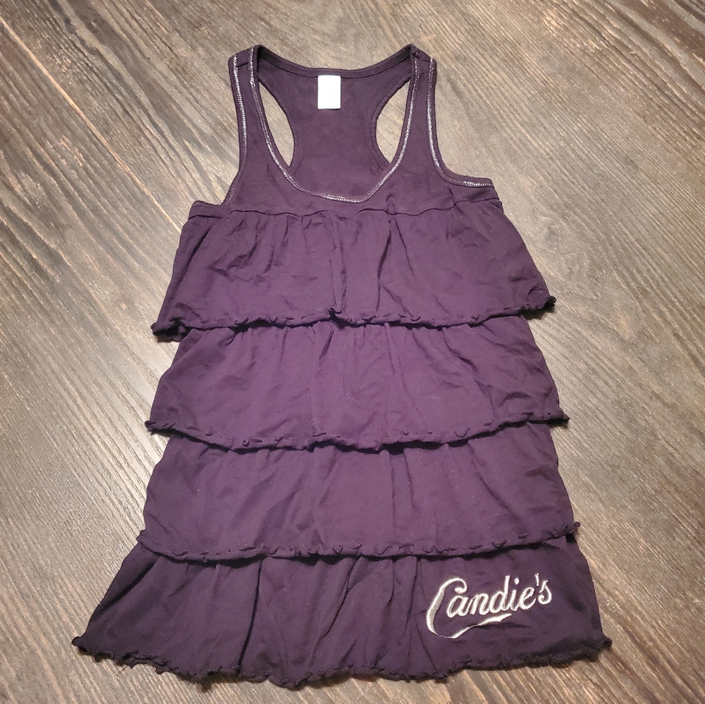 Candies black ruffle tank size small